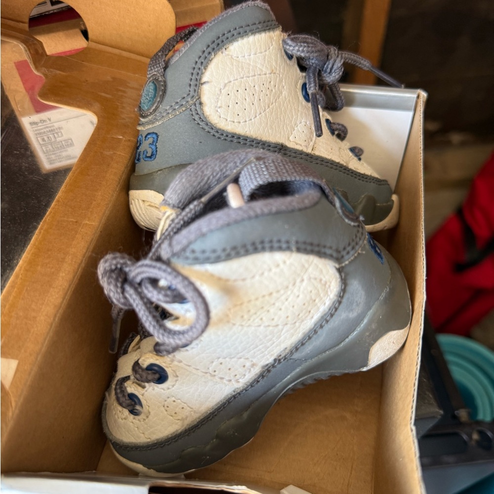Jordan Baby High-Top Sneakers in White and Gray